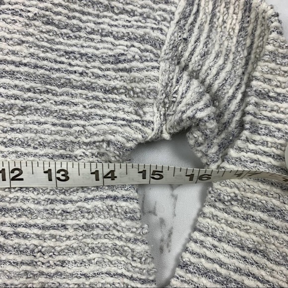 Calypso Womens Sz XS Tunic Top Striped Cream Grey Boho Tassels Fringe Lagenlook - Picture 8 of 10